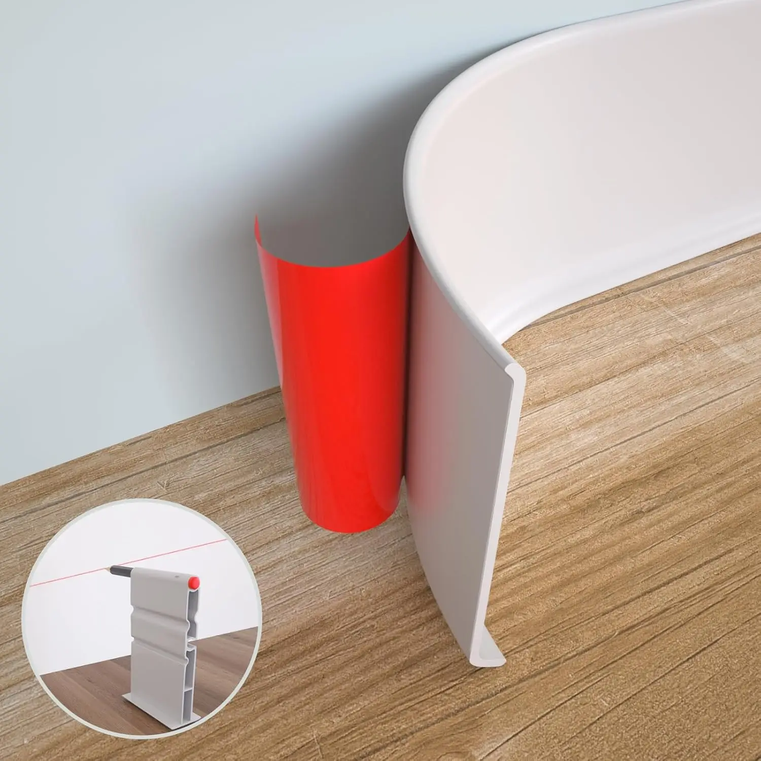 Baseboard Molding Trim - Rodapé Flexível Autoadesivo de Vinil, 6