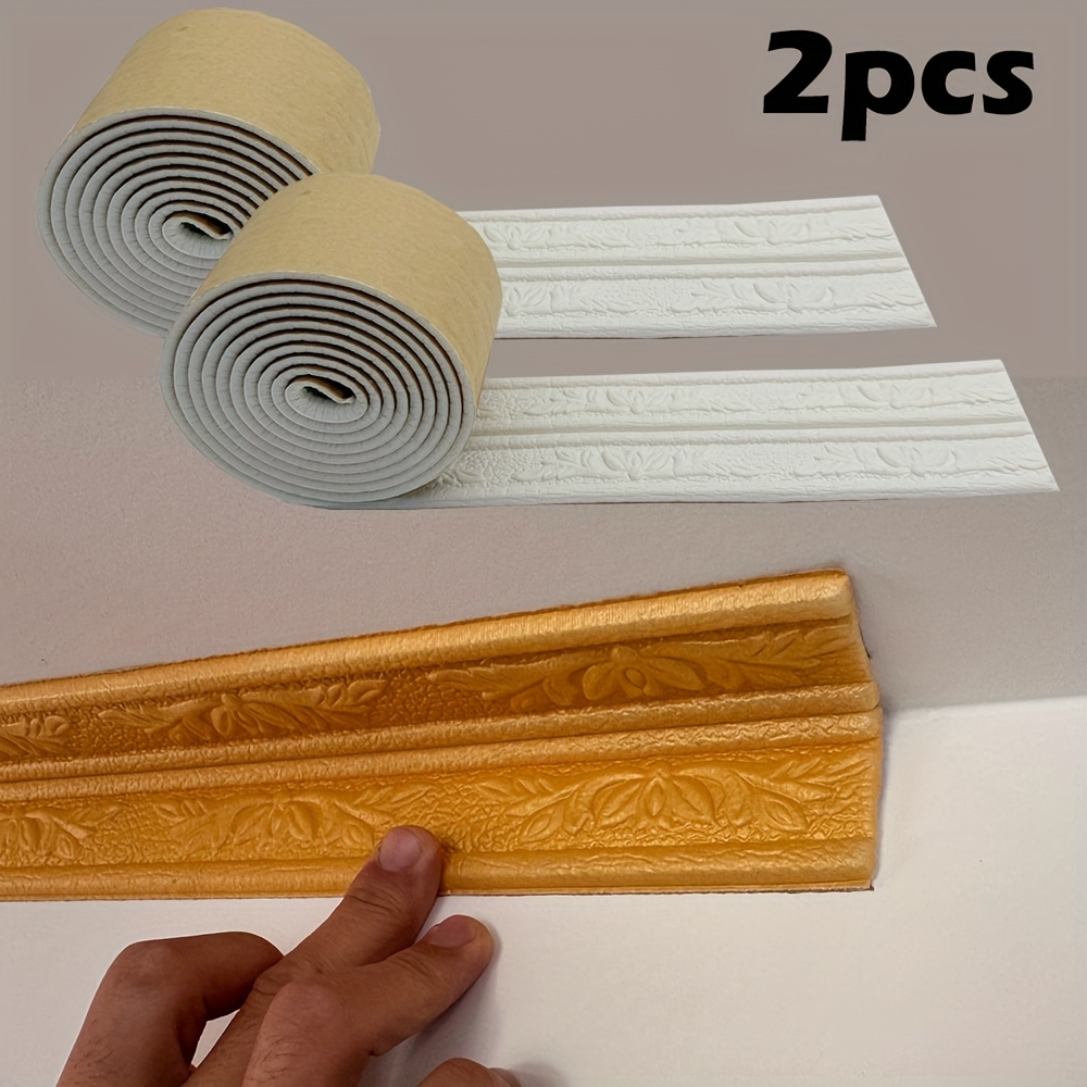 Baseboard Molding Trim - 2 pçs em relevo auto adesivo