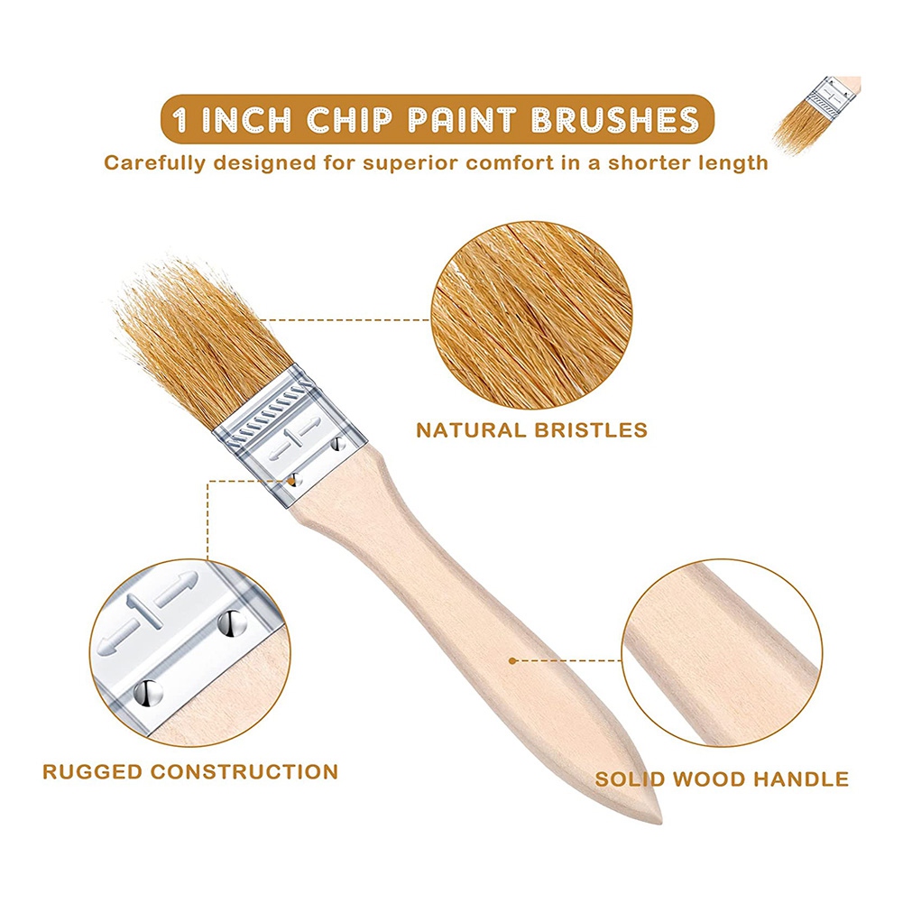 Wood Stain Brush - ABUH-100Pcs Pincéis de Pintura de 1
