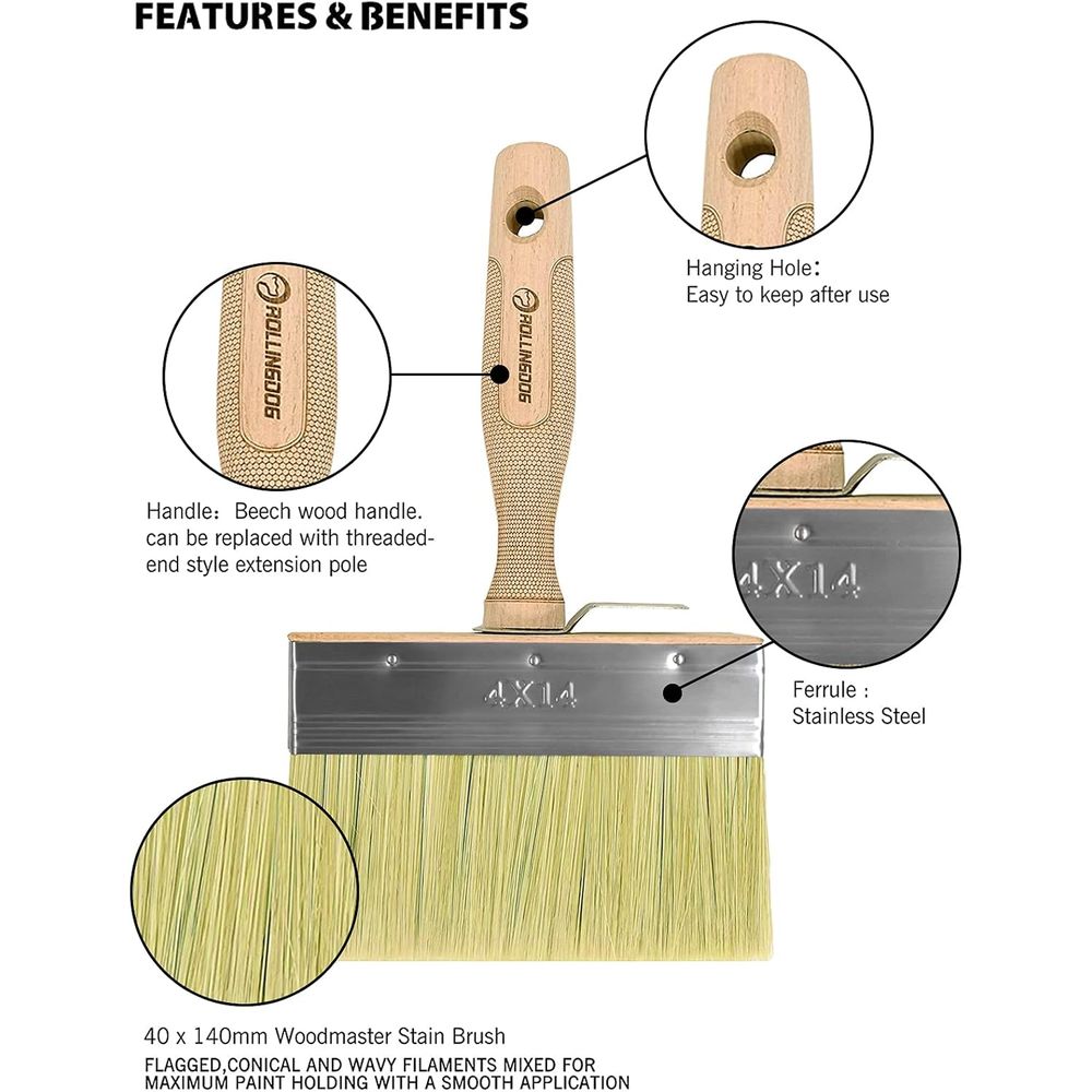 Pincel Grande para Limpeza de  - Wood Stain Brush avaliação e preço
