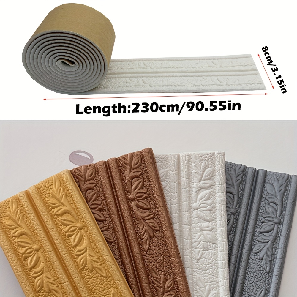 2 pçs em relevo auto adesivo c - Baseboard Molding Trim avaliação e preço